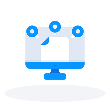 Computer monitor with a pinned document icon