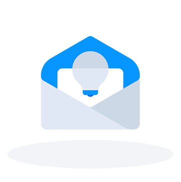 Opened email with a lightbulb icon