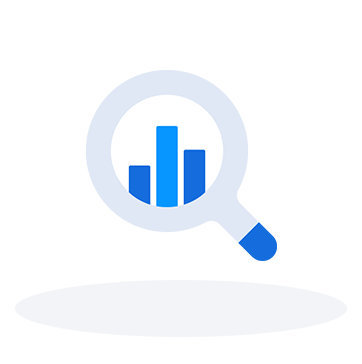 Magnifying glass statistics icon