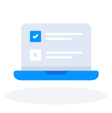 Laptop with checkbox ticked icon