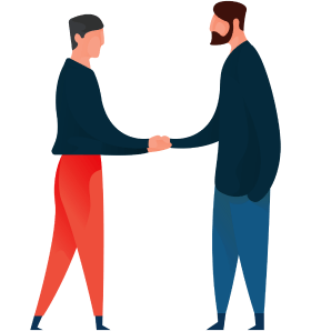 Two people handshaking Two people handshaking